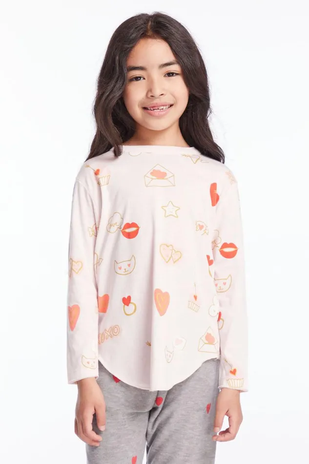 Kids Girls Chaser Brand Love Letters Girls Long Sleeve