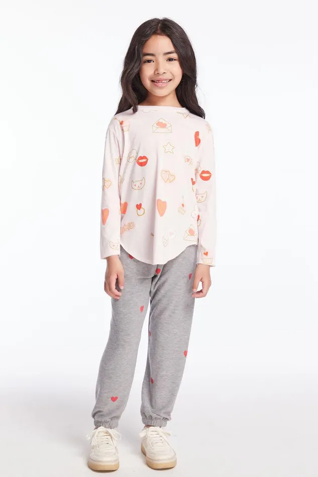 Kids Girls Chaser Brand Love Letters Girls Long Sleeve