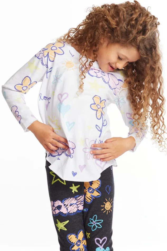 Kids Girls Chaser Brand Peace and Love Girls Long Sleeve