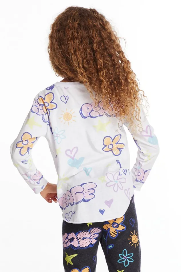 Kids Girls Chaser Brand Peace and Love Girls Long Sleeve