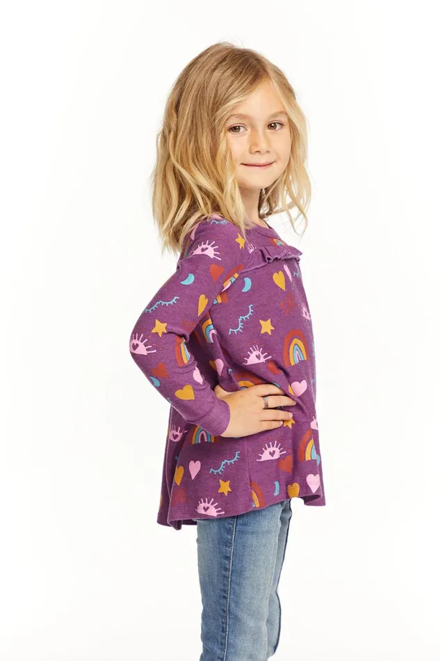 Kids Girls Chaser Brand Rainbow Love Long Sleeve
