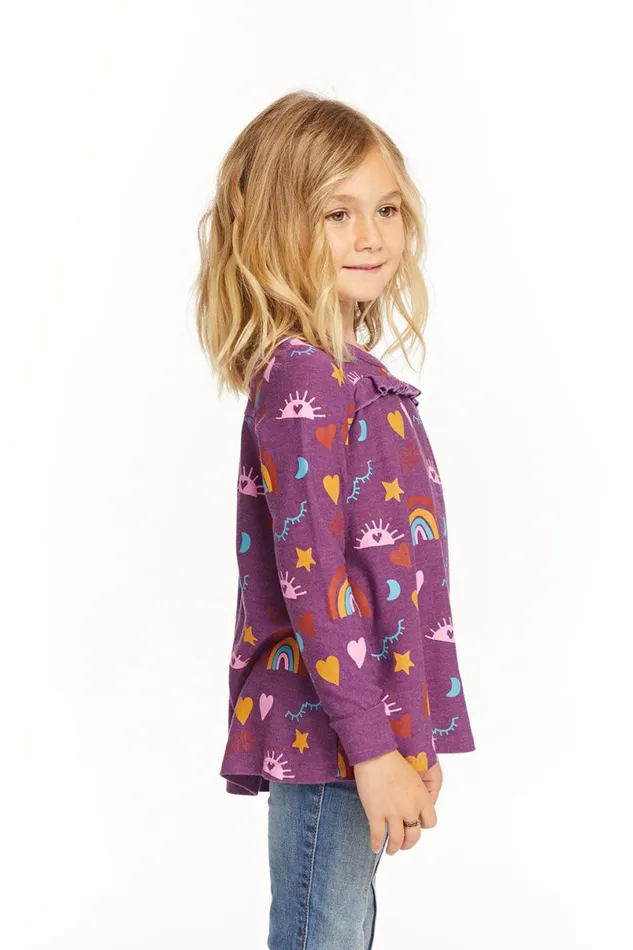 Kids Girls Chaser Brand Rainbow Love Long Sleeve