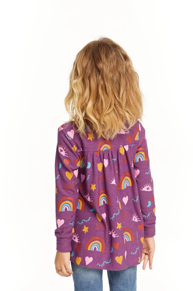 Kids Girls Chaser Brand Rainbow Love Long Sleeve