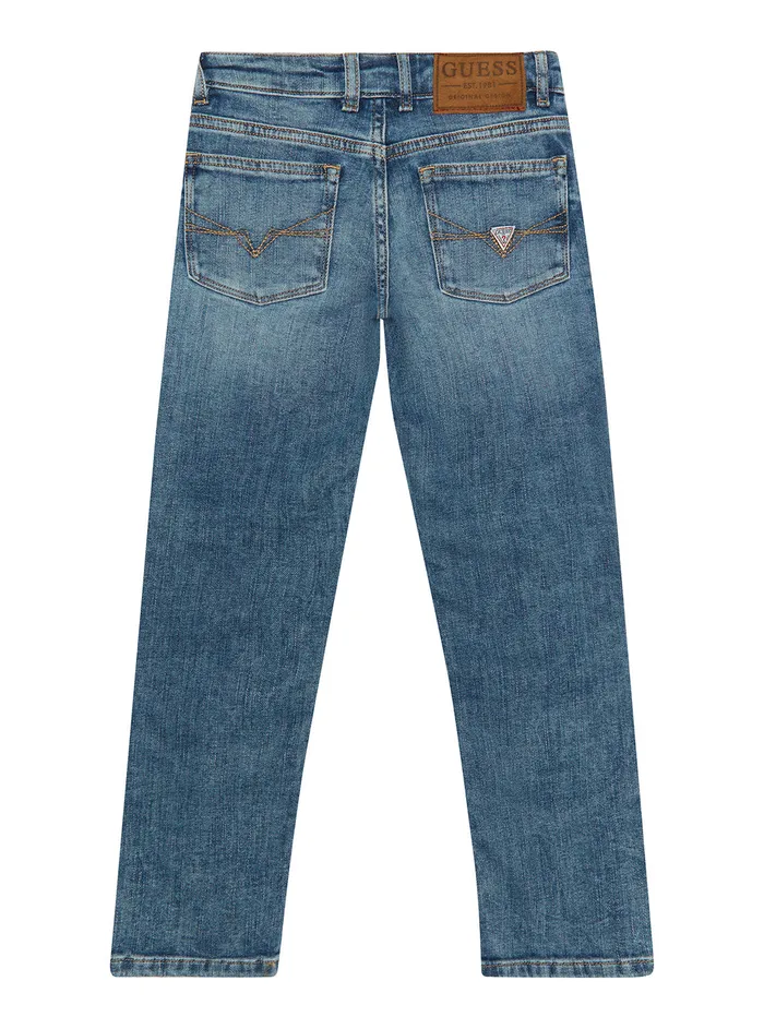 Kids Little Boy GUESS Pearl Blue Denim Straight Leg Jeans 27 Kids Little Boy GUESS Pearl Blue Denim Straight Leg Jeans 27