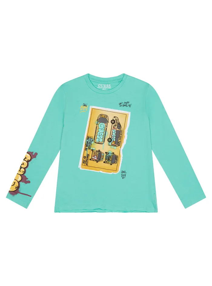 Kids Little Boy GUESS Pool Blue Car Logo Tshirt 27