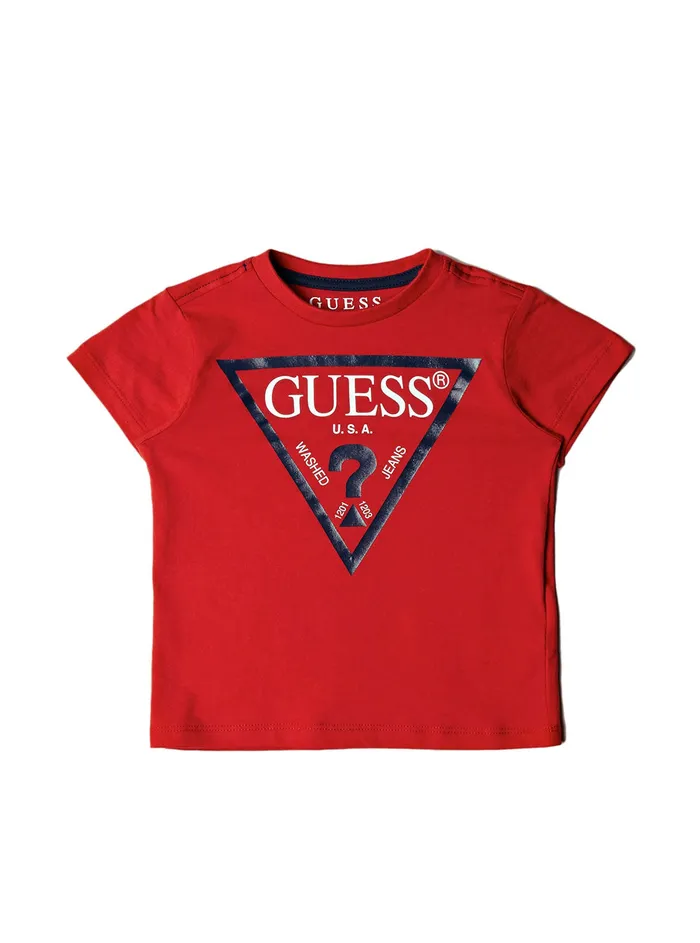 Kids Little Boy GUESS Red Logo Short Sleeve Tshirt 27