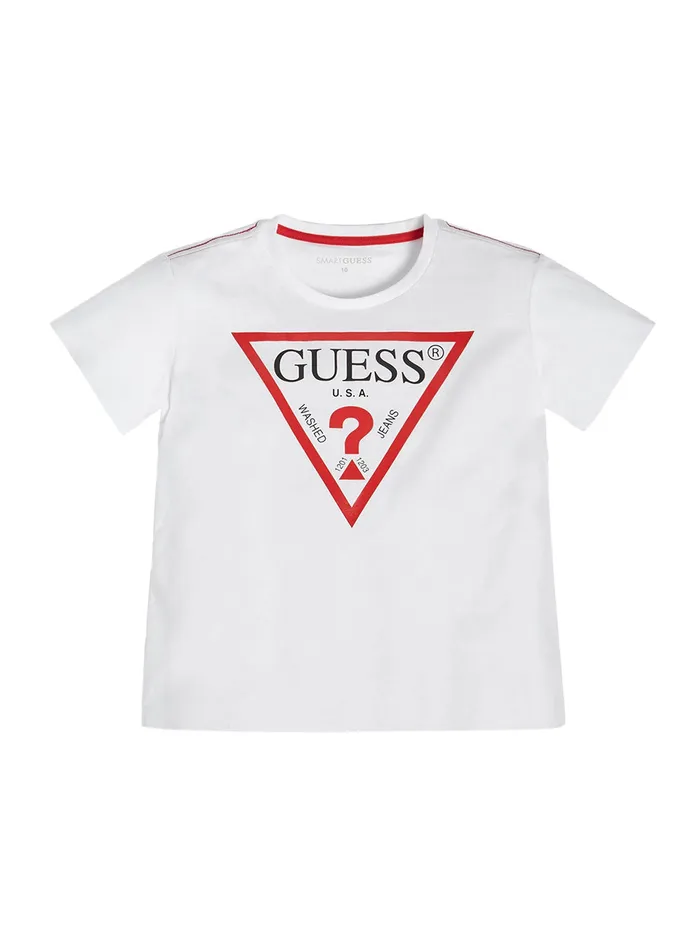Kids Little Boy GUESS White Logo Short Sleeve Tshirt 27