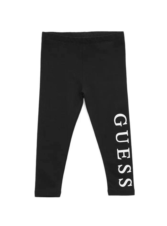Kids Little Girl GUESS Black Logo Leggings 27