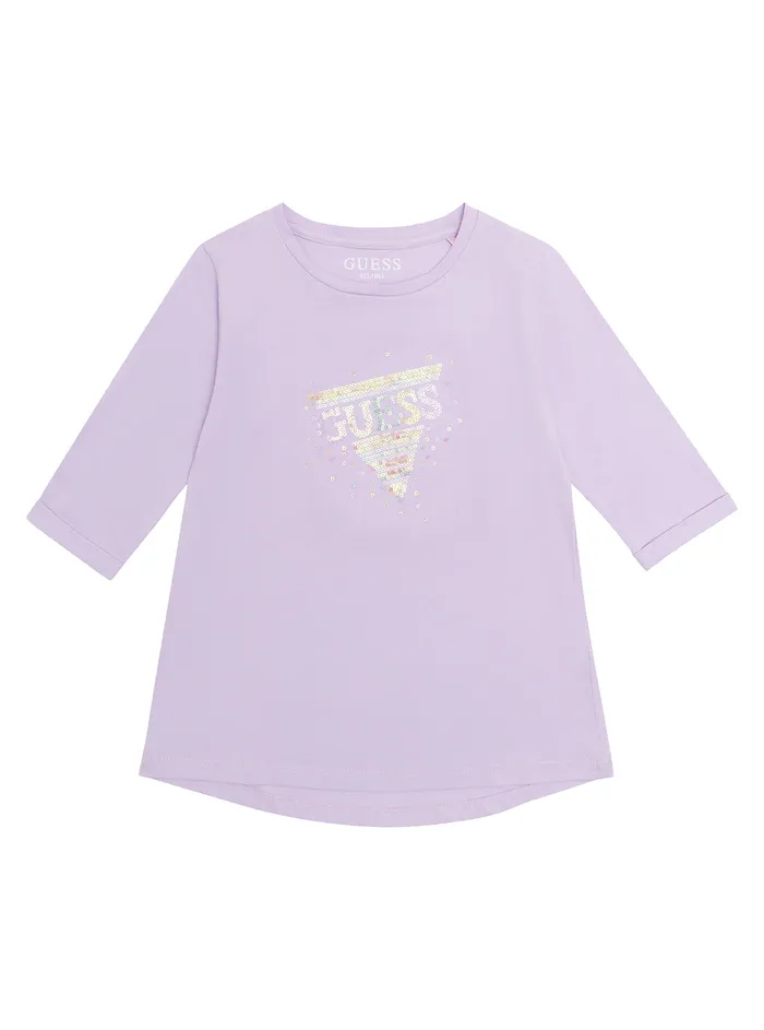 Kids Little Girl GUESS Lilac Logo Tshirt 27