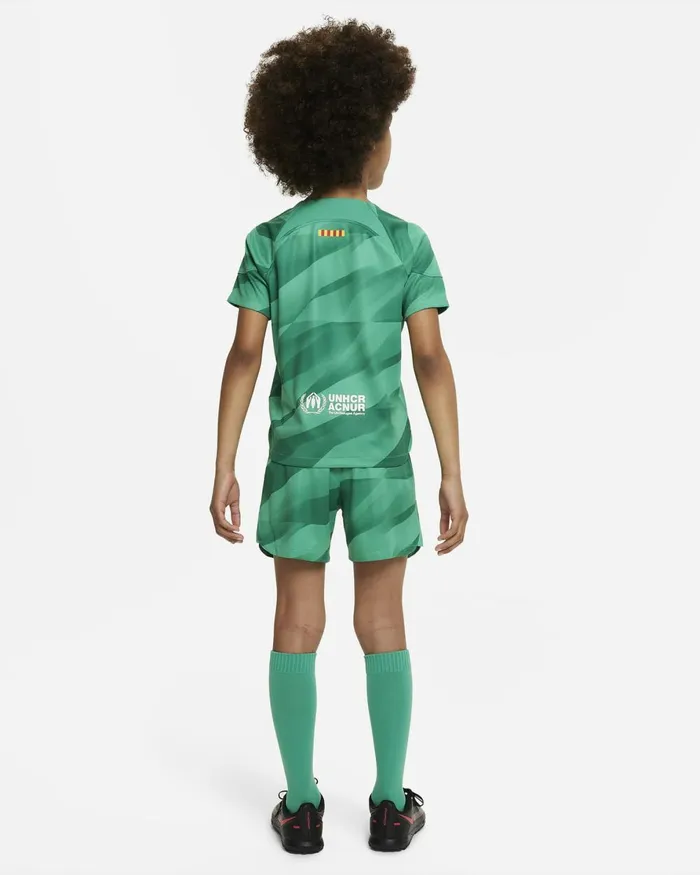 Kids Nike All Accessories And Equipment FC Barcelona 202324 Goalkeeper Stadium Greenstadium Greenmalachitewhite