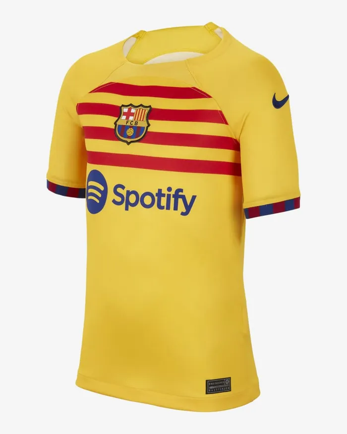 Kids Nike All Clothing FC Barcelona 202324 Stadium Fourth Amarillouniversity Reddeep Royal Blue