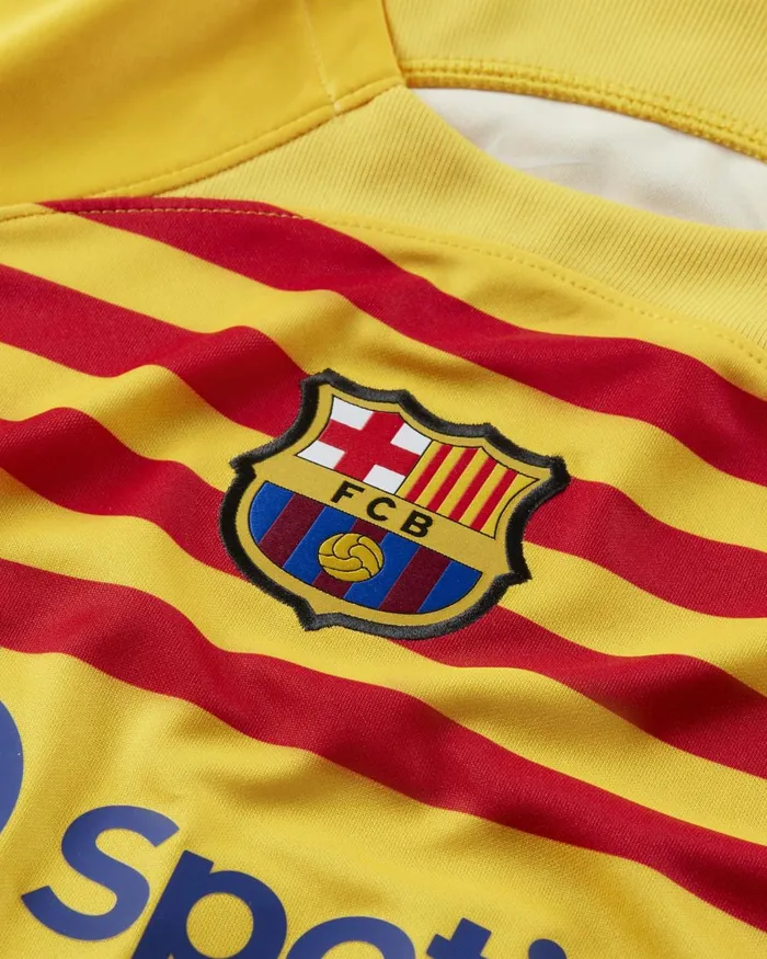 Kids Nike All Clothing FC Barcelona 202324 Stadium Fourth Amarillouniversity Reddeep Royal Blue