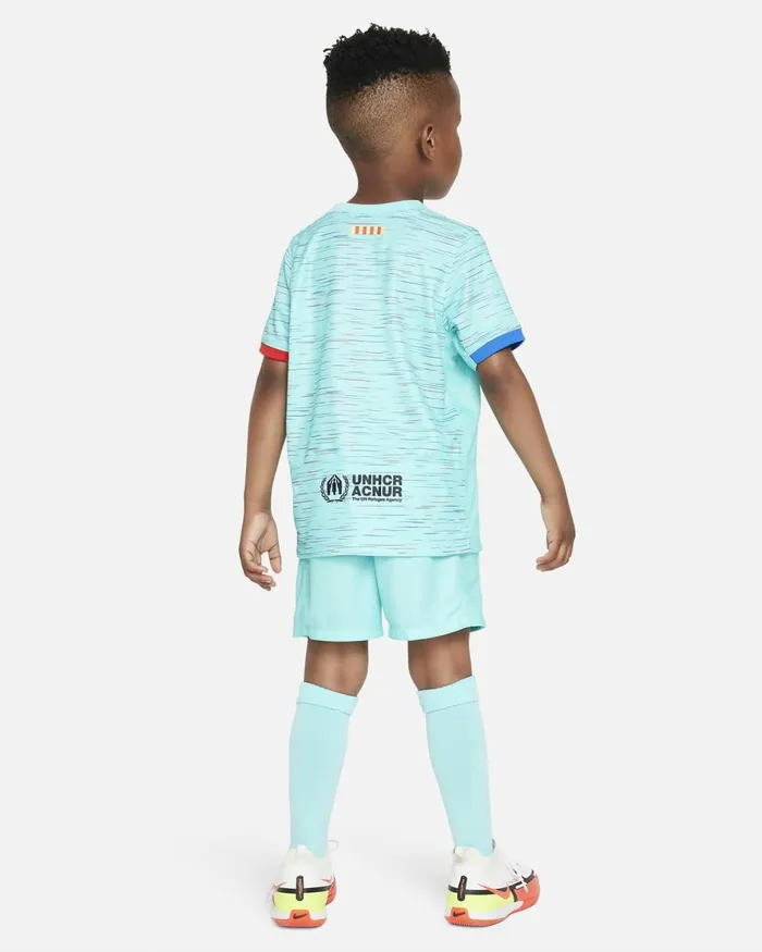 Kids Nike All Clothing FC Barcelona 202324 Third Light Aquaroyal Blueuniversity Redblack