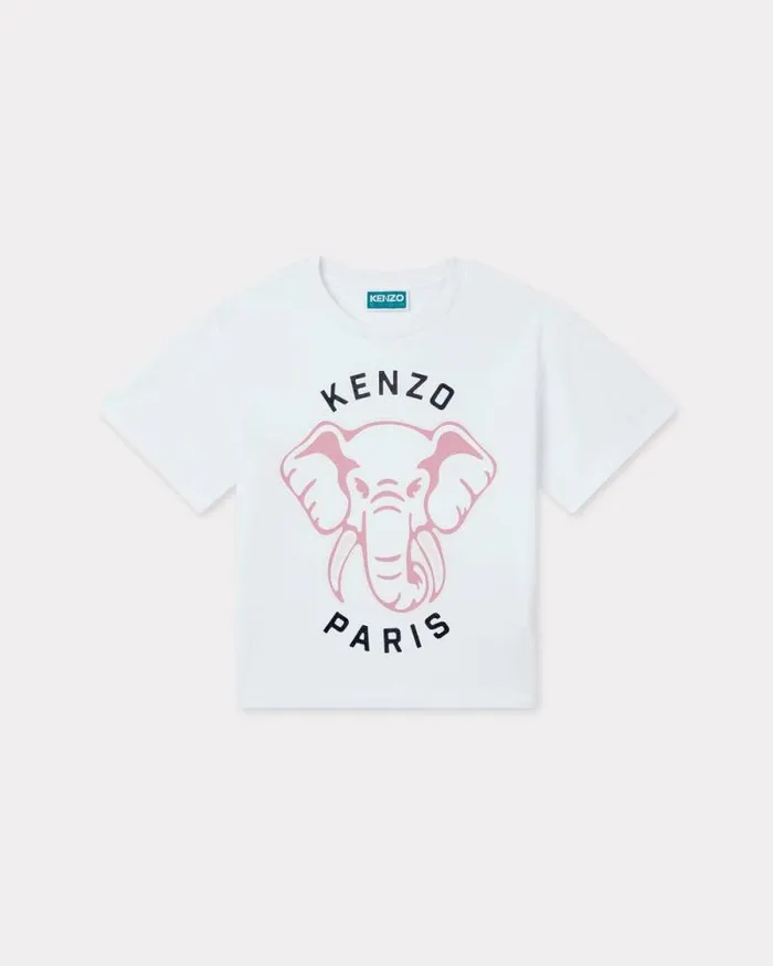 Kids Printed Cotton Tshirt White Kenzo Tshirts And Sweatshirts