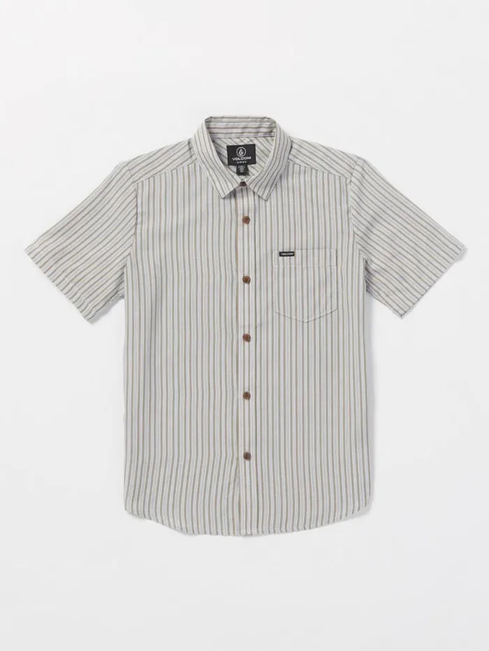 Kids Shirts and Flannels Volcom Big Boys Barstone Woven Short Sleeve Shirt 8211 Tower Grey