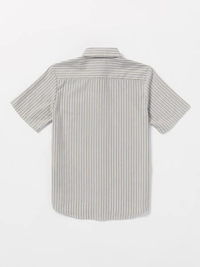 Kids Shirts and Flannels Volcom Big Boys Barstone Woven Short Sleeve Shirt 8211 Tower Grey