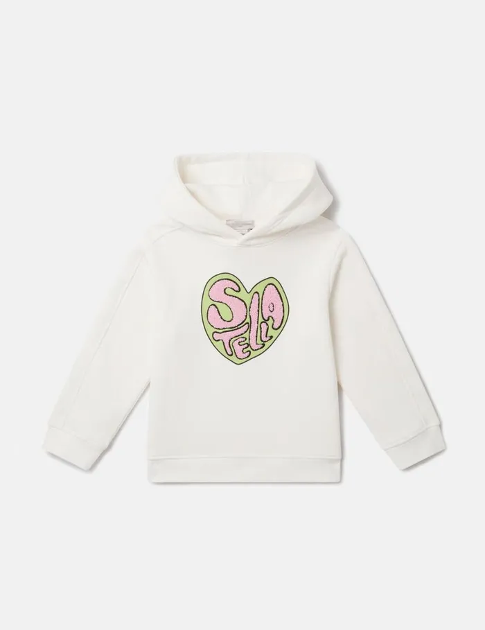 Kids Stella Graphic Appliqu Hoodie Ivory Stella McCartney Sweaters and Cardigans