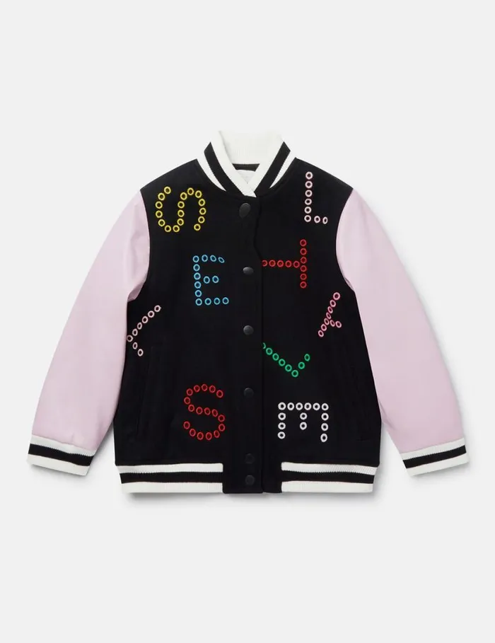 Kids Stella Pattern Bomber Jacket Lavender Stella McCartney Outerwear