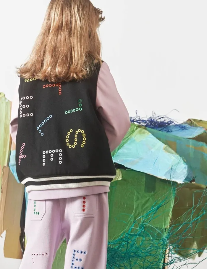 Kids Stella Pattern Bomber Jacket Lavender Stella McCartney Outerwear Kids Stella Pattern Bomber Jacket Lavender Stella McCartney Outerwear