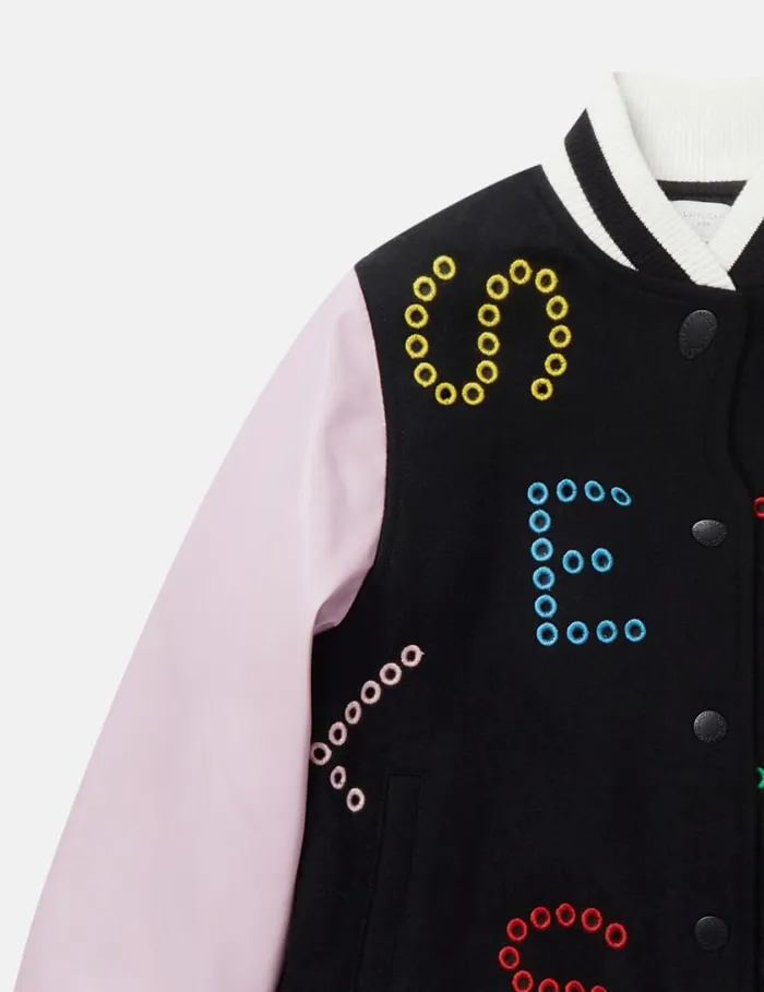 Kids Stella Pattern Bomber Jacket Lavender Stella McCartney Outerwear Kids Stella Pattern Bomber Jacket Lavender Stella McCartney Outerwear