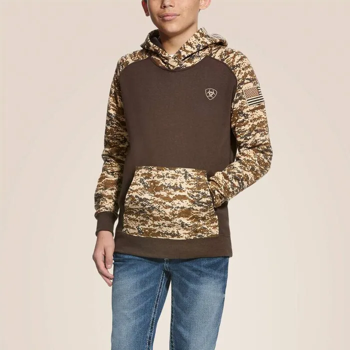 Kids Sweatshirts and Hoodies Ariat Patriot Hoodie Desert Digi Camo