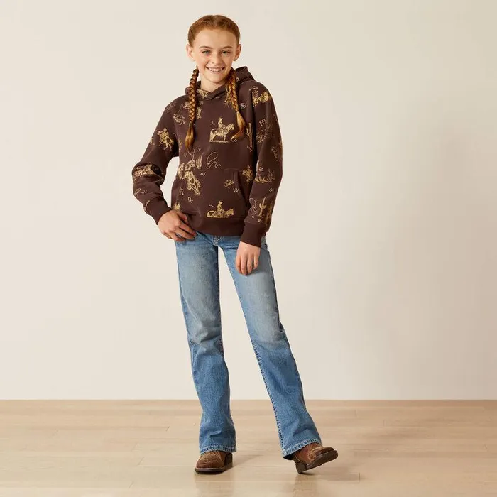 Kids Sweatshirts and Hoodies Ariat Ranch Scene Hoodie Ranchin Print Kids Sweatshirts and Hoodies Ariat Ranch Scene Hoodie Ranchin Print