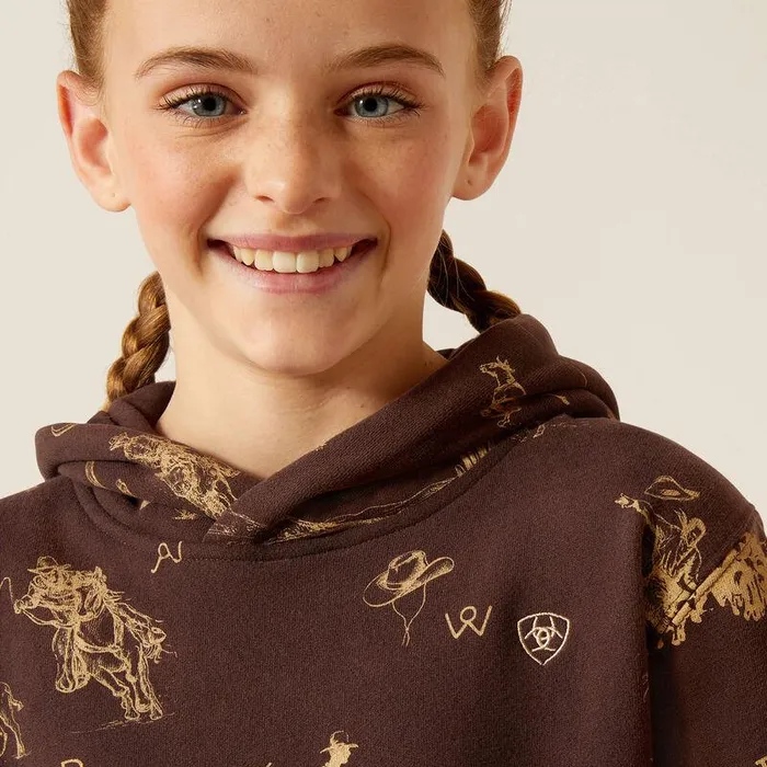 Kids Sweatshirts and Hoodies Ariat Ranch Scene Hoodie Ranchin Print Kids Sweatshirts and Hoodies Ariat Ranch Scene Hoodie Ranchin Print