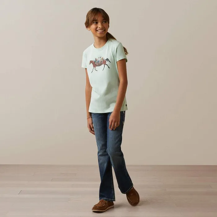 Kids TShirts and Polos Ariat Harmony TShirt Aqua Foam Kids TShirts and Polos Ariat Harmony TShirt Aqua Foam