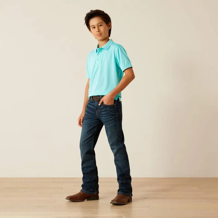 Kids TShirts and Polos Ariat TEK Polo Blue Radiance Kids TShirts and Polos Ariat TEK Polo Blue Radiance