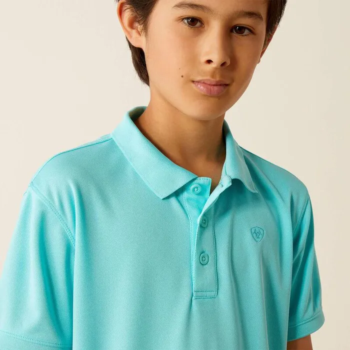 Kids TShirts and Polos Ariat TEK Polo Blue Radiance Kids TShirts and Polos Ariat TEK Polo Blue Radiance