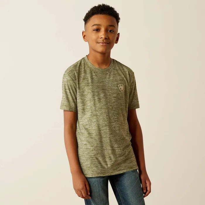Kids TShirts and Polos Ariat Tree Bark Camo Charger TShirt Dark Olive