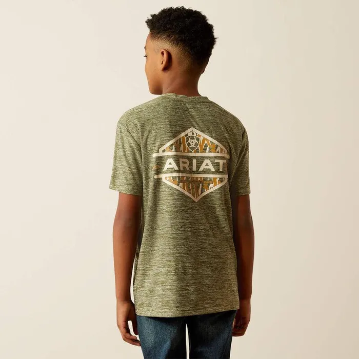 Kids TShirts and Polos Ariat Tree Bark Camo Charger TShirt Dark Olive Kids TShirts and Polos Ariat Tree Bark Camo Charger TShirt Dark Olive