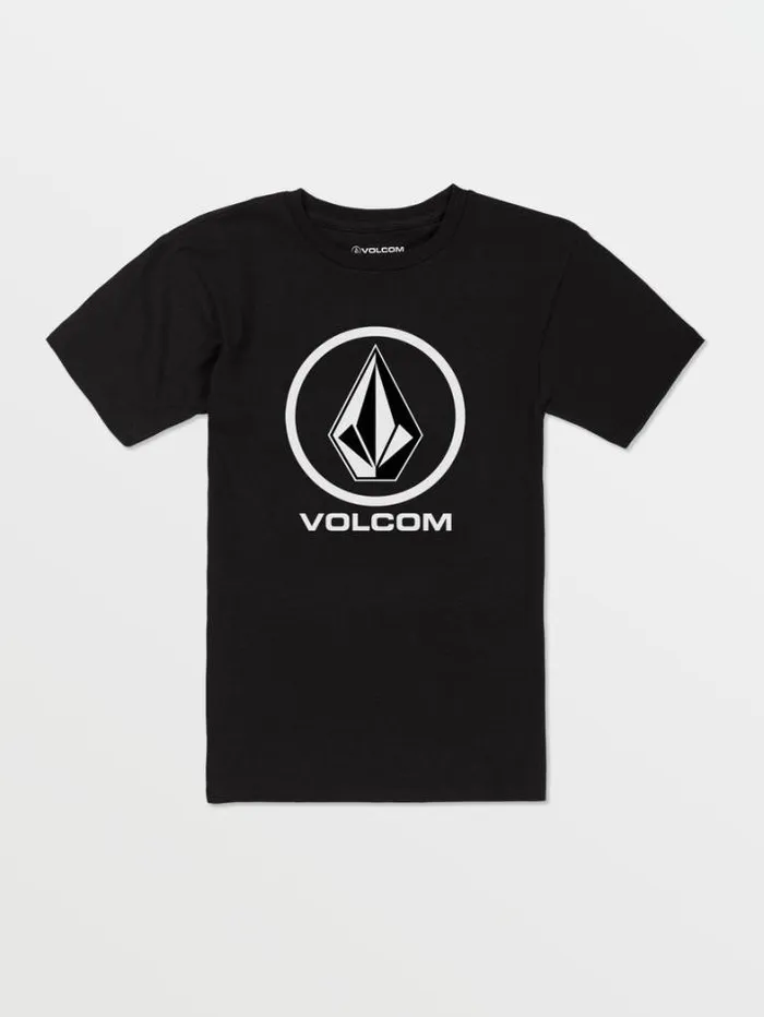 Kids TShirts and Tanks Volcom Big Boys Crisp Stone Short Sleeve Tee 8211 Black