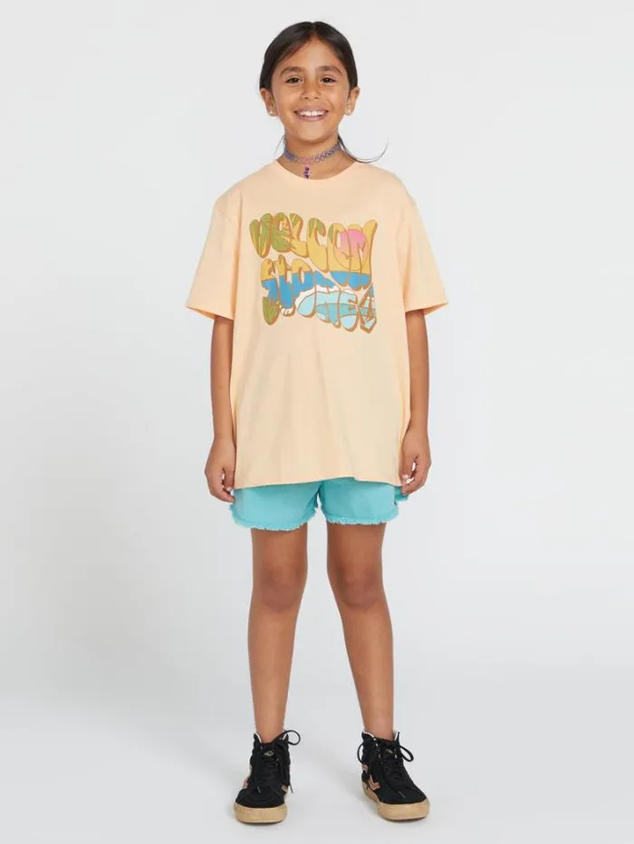 Kids TShirts and Tanks Volcom Girls Truly Stoked Boyfriend Tee 8211 Peach Bud
