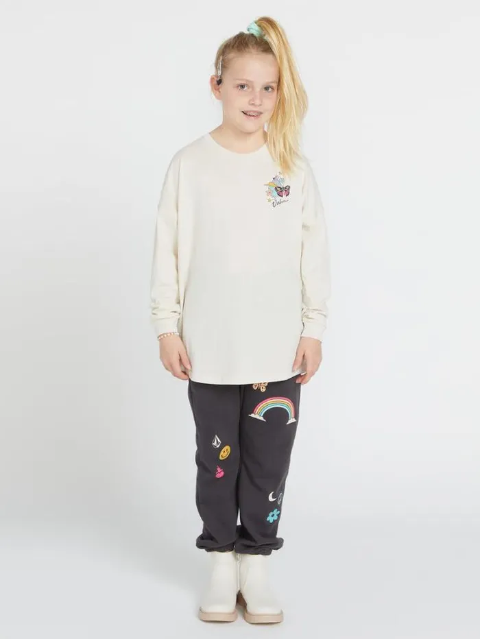 Kids TShirts and Tanks Volcom Girls Werkin Doubles Long Sleeve Shirt 8211 Cloud