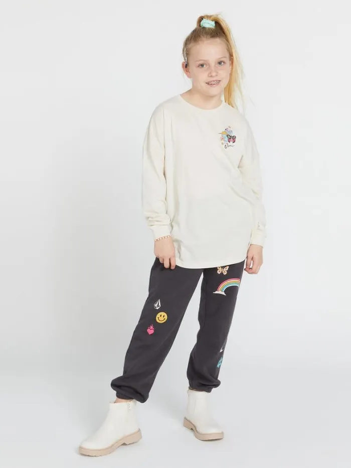Kids TShirts and Tanks Volcom Girls Werkin Doubles Long Sleeve Shirt 8211 Cloud