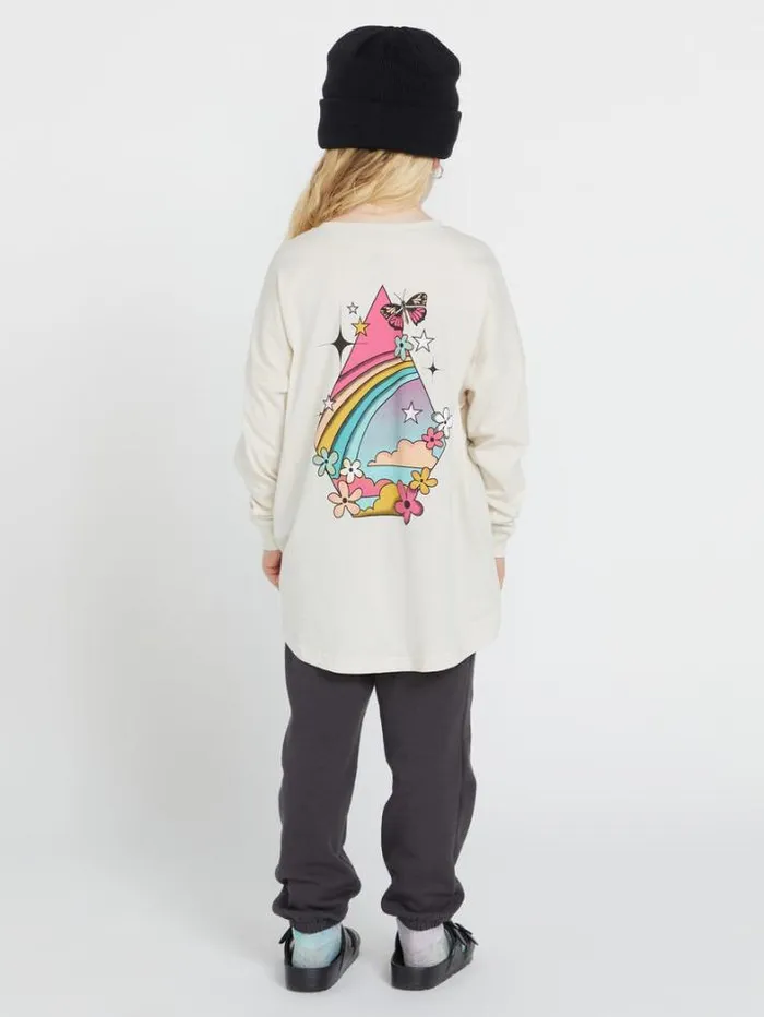 Kids TShirts and Tanks Volcom Girls Werkin Doubles Long Sleeve Shirt 8211 Cloud