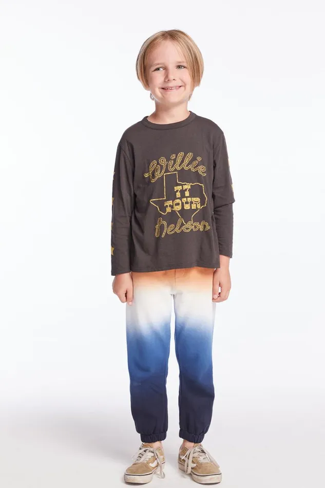KidsWomens Boys Chaser Brand Willie Nelson 77 Tour Boys Long Sleeve