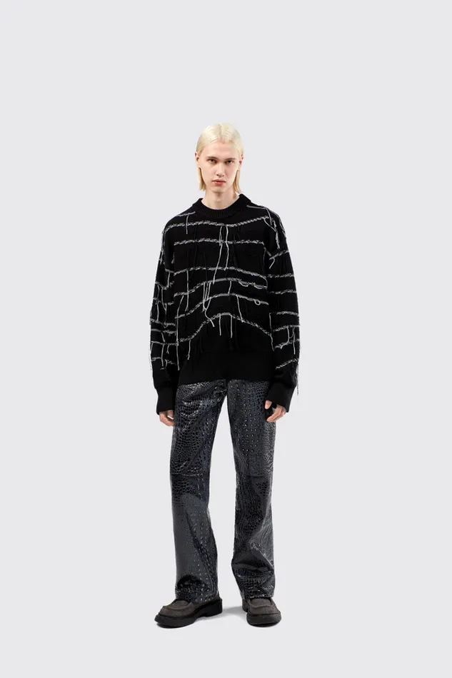 Knit Women Camper Melange Knit Sweater Black Organic Cotton Knit Sweater Knit Women Camper Melange Knit Sweater Black Organic Cotton Knit Sweater