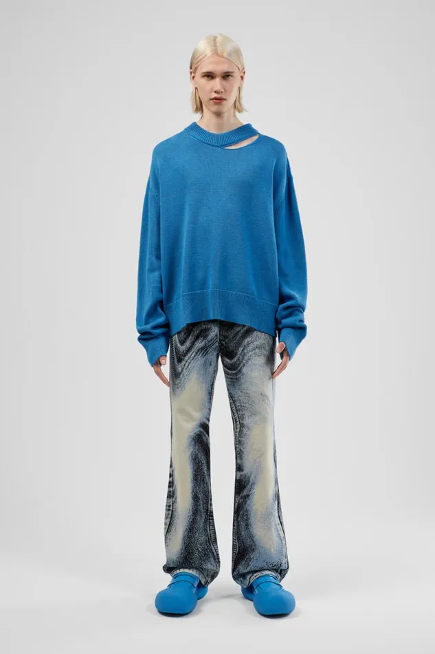 Knit Women Camper Melange Knit Sweater Blue Melange Knit Sweater