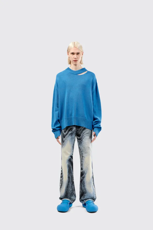 Knit Women Camper Melange Knit Sweater Blue Melange Knit Sweater Knit Women Camper Melange Knit Sweater Blue Melange Knit Sweater