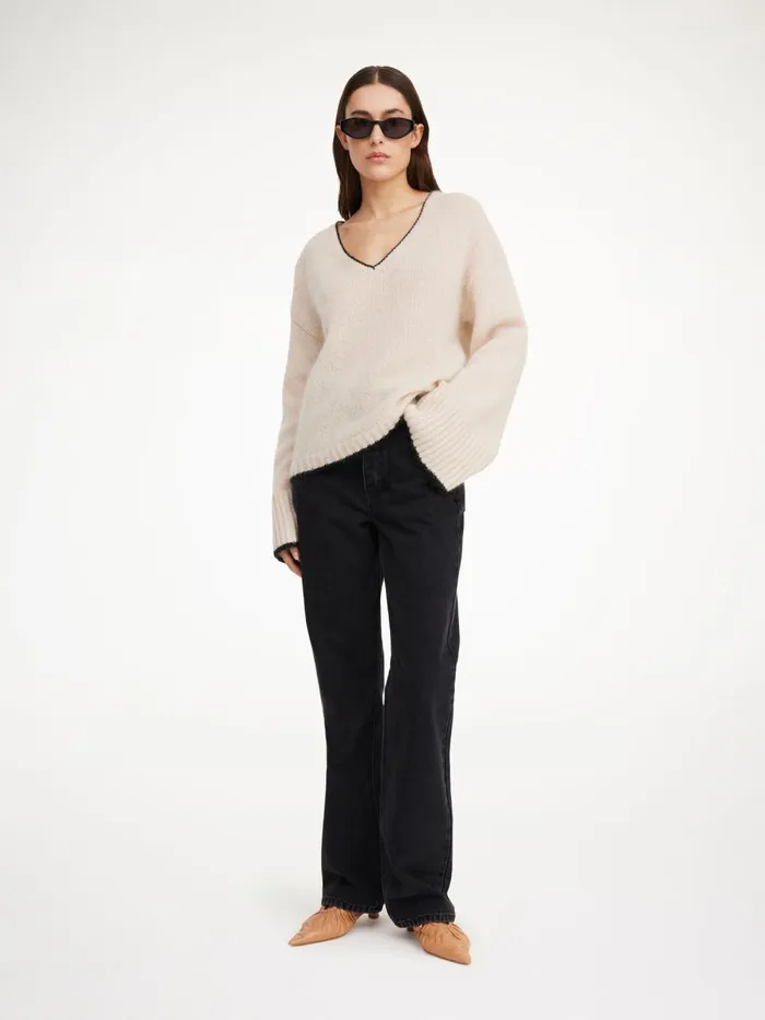 Knitwear Women By Malene Birger Cimone Sweater Oyster Gray