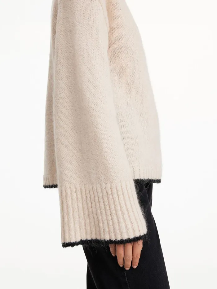 Knitwear Women By Malene Birger Cimone Sweater Oyster Gray Knitwear Women By Malene Birger Cimone Sweater Oyster Gray