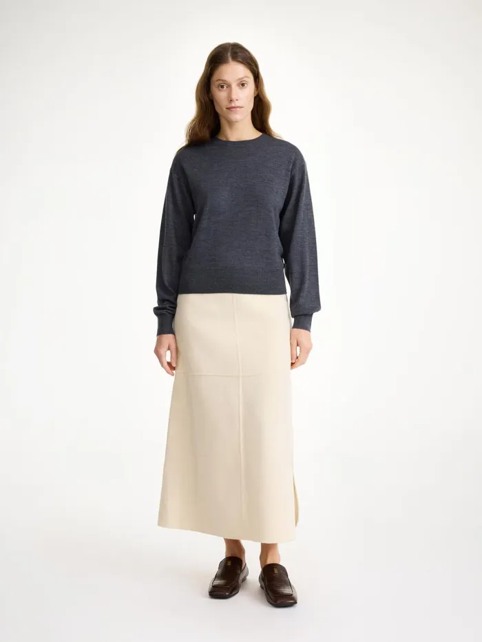 Knitwear Women By Malene Birger Mantea Merino Wool Sweater Jet Grey