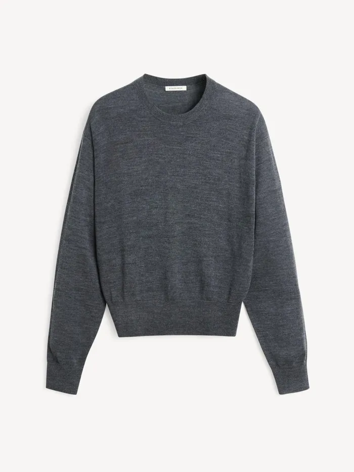 Knitwear Women By Malene Birger Mantea Merino Wool Sweater Jet Grey Knitwear Women By Malene Birger Mantea Merino Wool Sweater Jet Grey