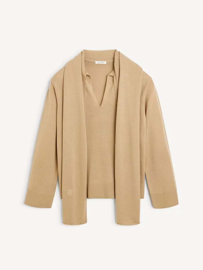 Knitwear Women By Malene Birger Merrie Wool Sweater Tannin Knitwear Women By Malene Birger Merrie Wool Sweater Tannin
