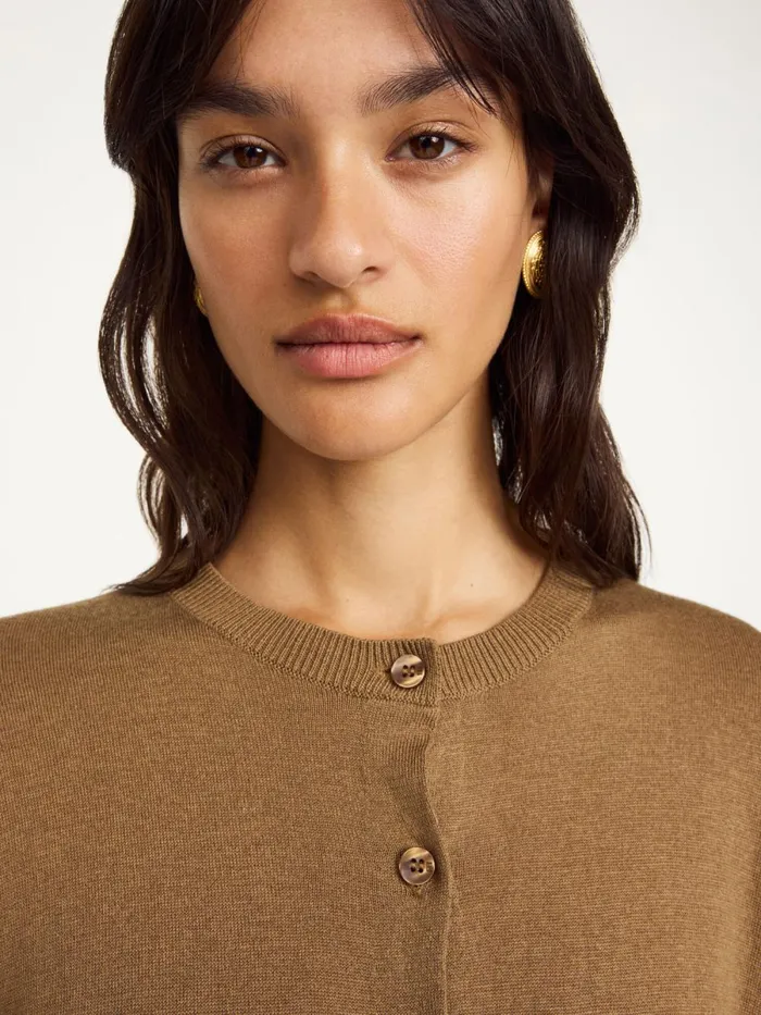 Knitwear Women By Malene Birger Montie Cardigan Light Brown Knitwear Women By Malene Birger Montie Cardigan Light Brown