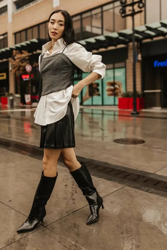 Kyle Vegan Leather Skirt Black Women Bohme Skirts