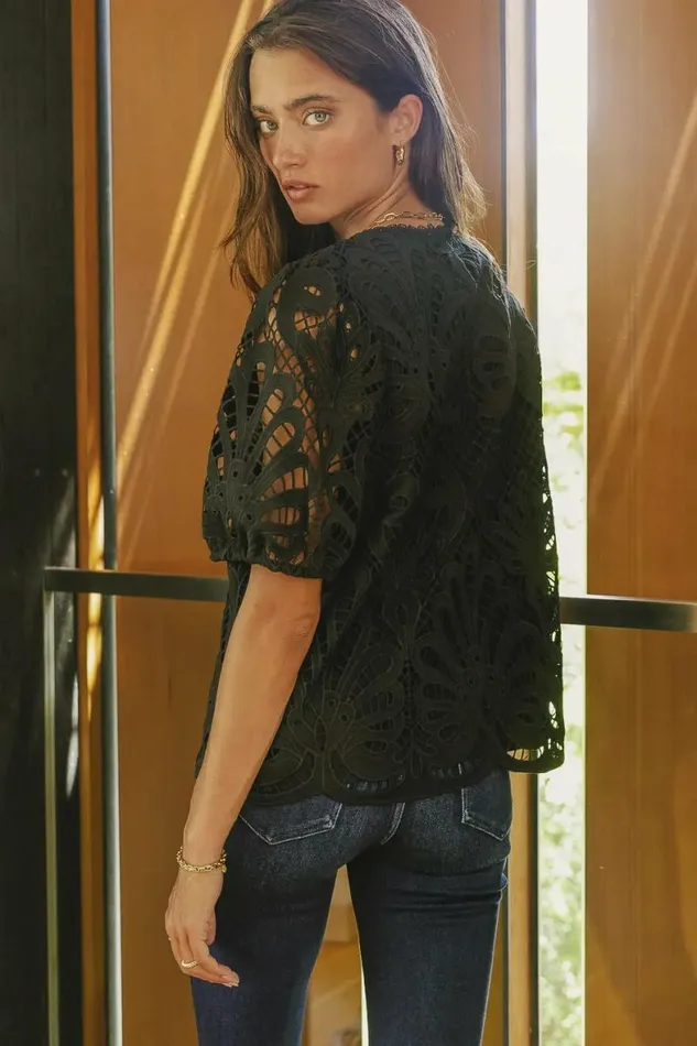 Kyra Lace Top Black Women Bohme Tops