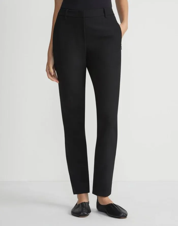 Lafayette 148 New York Acclaimed Stretch Essex Slim Pant Black Ready To Wear Pants and Shorts